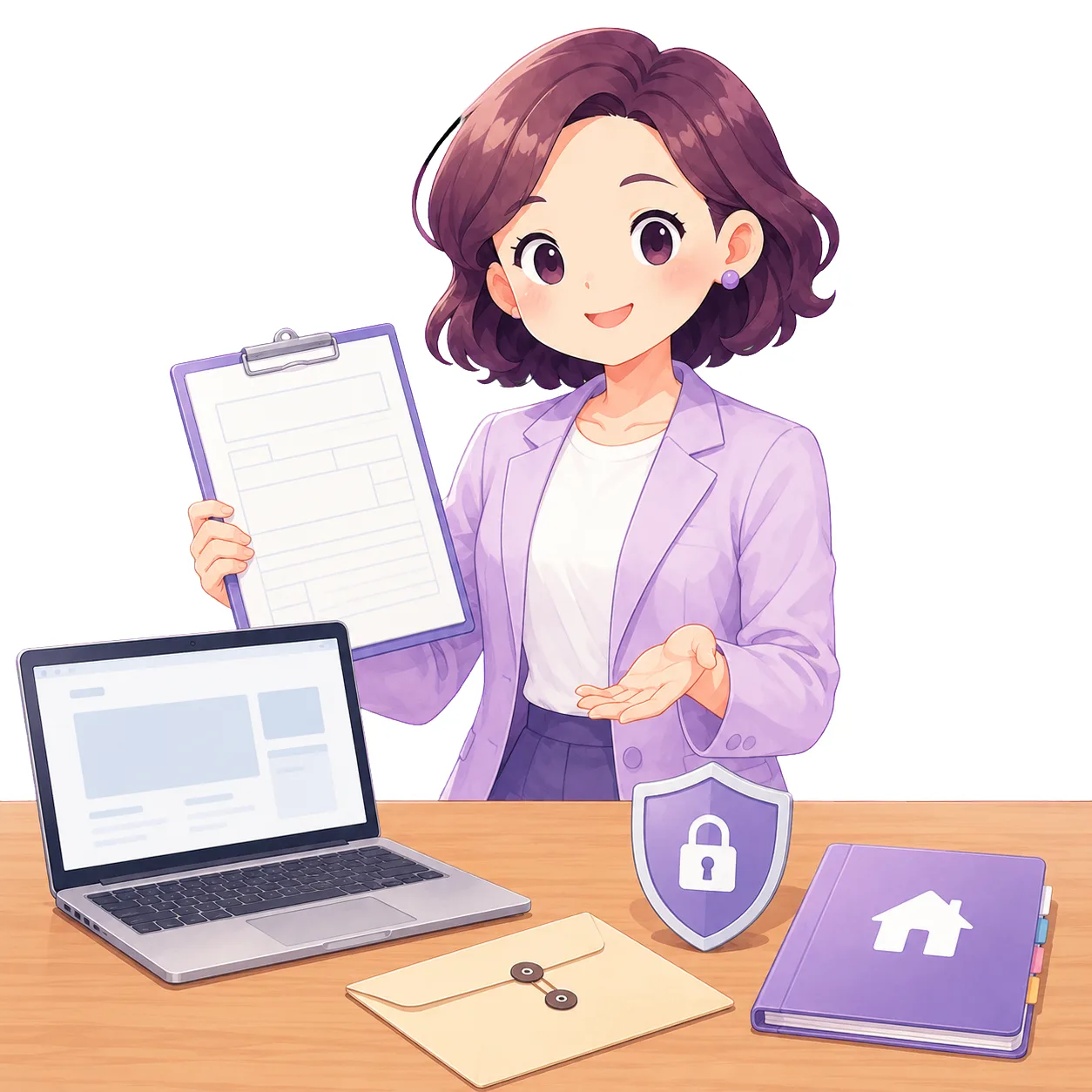 法人登記住所として使う前の確認事項を案内する管理人のイメージ